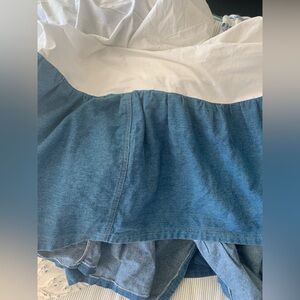 The Company Store blue Denim bedskirt twin size